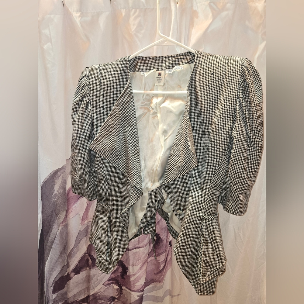 Vintage Ungaro parallele paris houndstooth mother of pearl buttons jacket size 4
